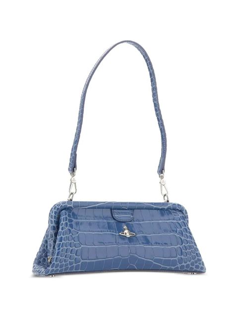 Vivienne Westwood Jane Frame crocodile-effect shoulder bag - Blue