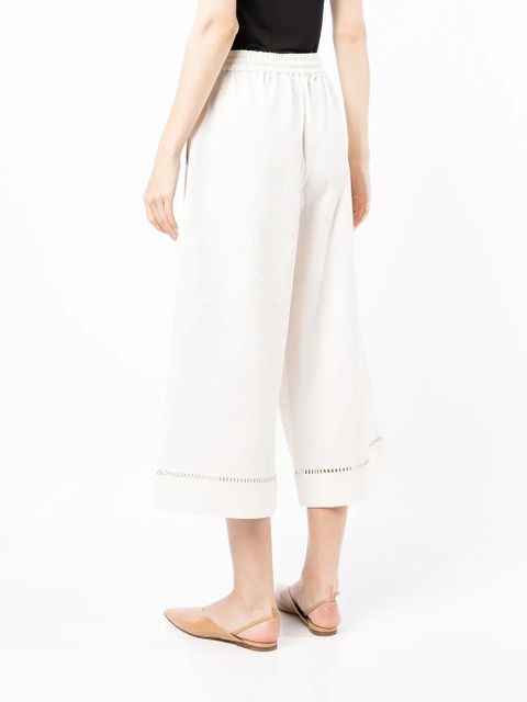Yves Salomon wide leg cropped trousers - Neutrals