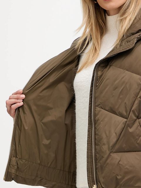 Twinset kurtka puchowa kolor zielony zimowa oversize 252TT2060