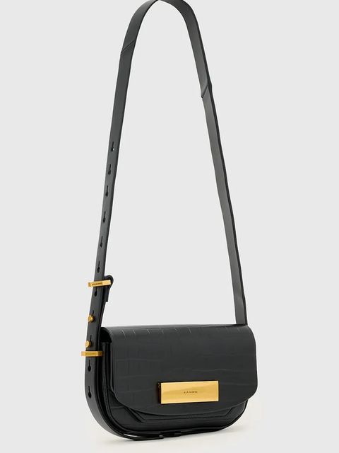 AllSaints torebka skórzana kolor czarny W569XD - zdjęcie produktu nr 2