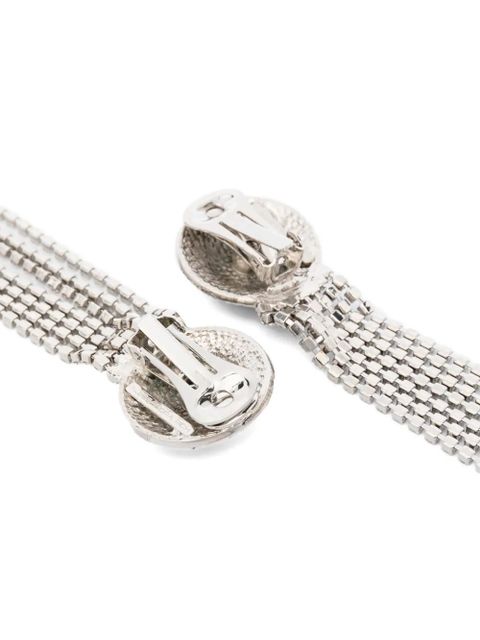 Alessandra Rich fringes drop earrings - Silver