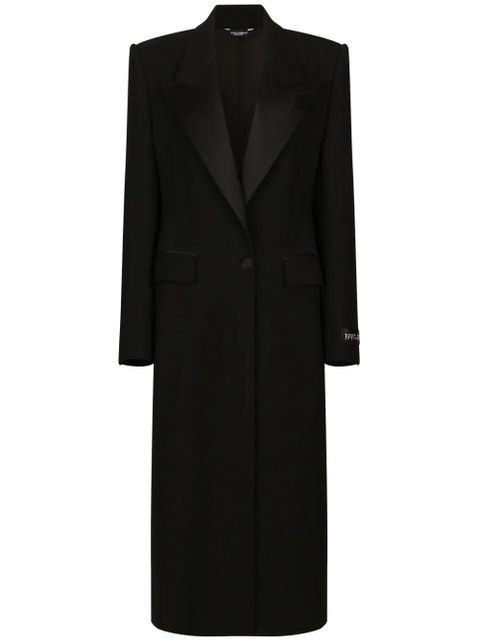 Dolce & Gabbana peak-lapel single-breasted coat - Black - zdjęcie produktu nr 1