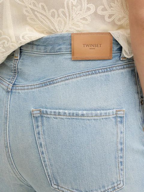 TWINSET logo-patch straight-leg jeans - Blue