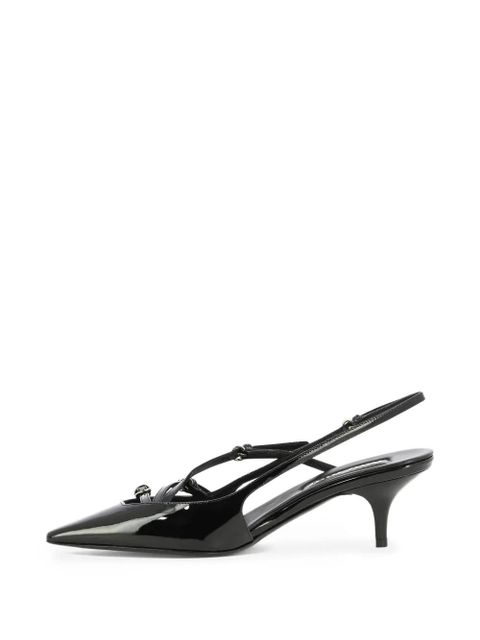 Miu Miu 45mm patent-leather slingback pumps - Black