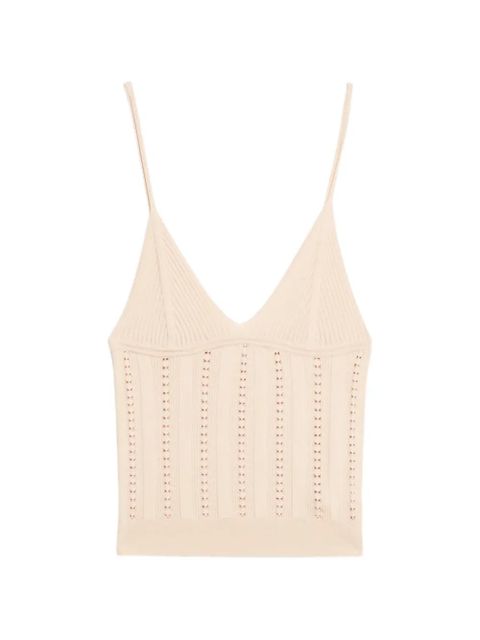 Blumarine knitted V-neck top - Neutrals - zdjęcie produktu nr 1