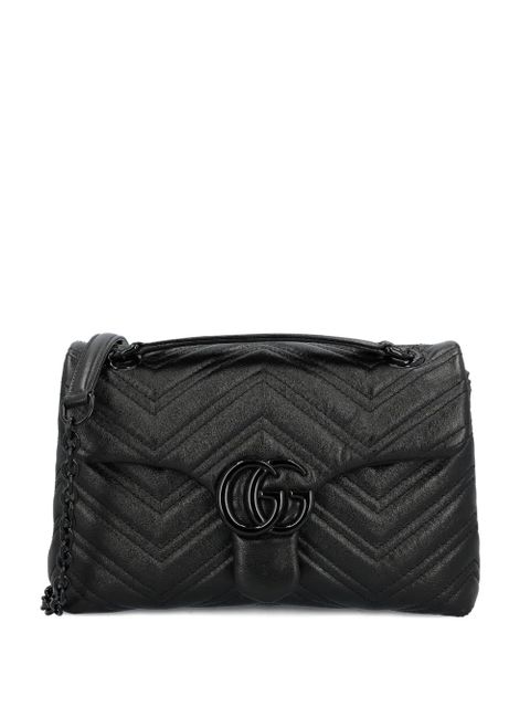 Gucci GG Marmont chevron shoulder bag - Black - zdjęcie produktu nr 1