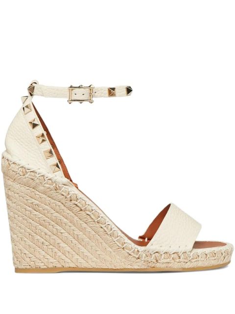 Valentino Garavani 105mm Double Rockstud wedge sandals - Neutrals - zdjęcie produktu nr 1