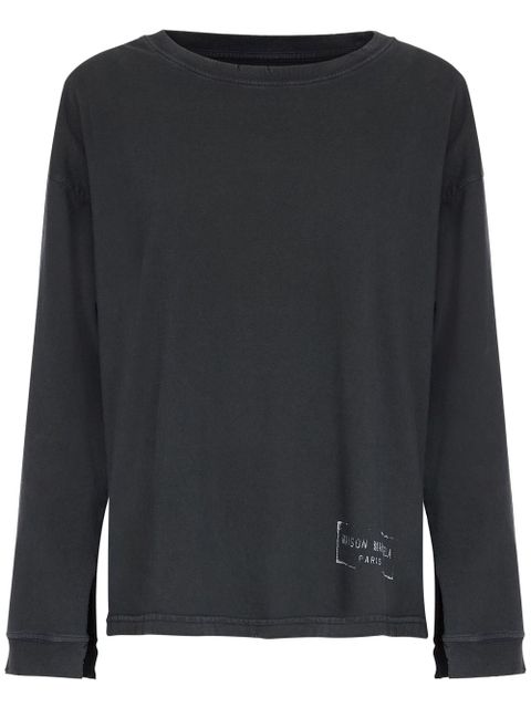 Maison Margiela logo-print cotton sweatshirt - Grey - zdjęcie produktu nr 1
