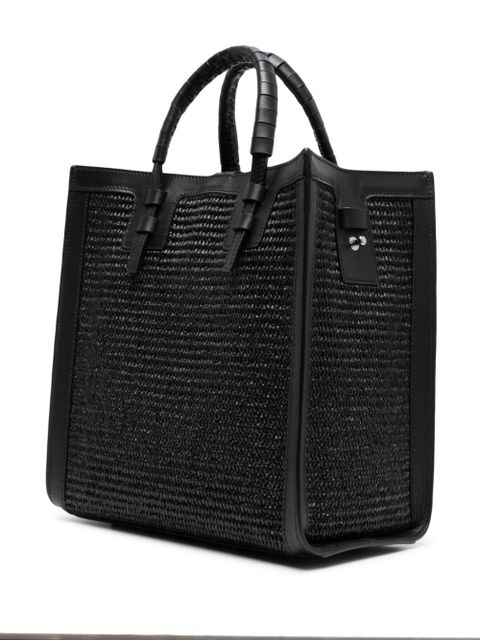 Casadei Beaurivage raffia tote bag - Black