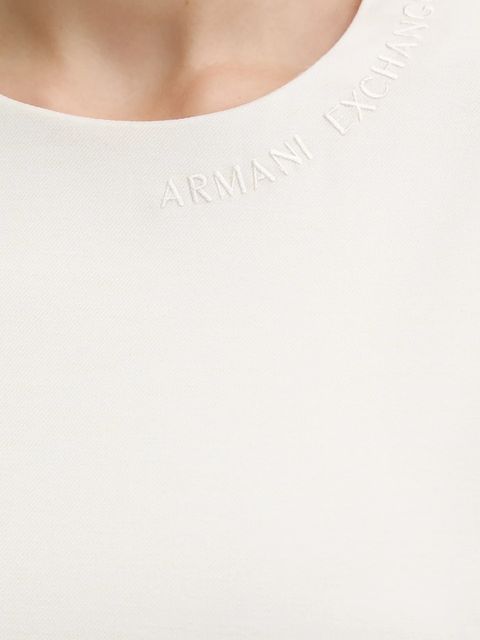 Armani Exchange sukienka z domieszką wełny kolor beżowy mini dopasowana XW000661 AF16142