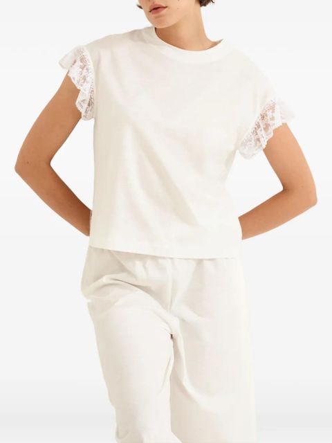 ERES lace-trim apricot T-shirt - White