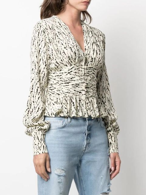 ROTATE BIRGER CHRISTENSEN long-sleeved flared blouse - Neutrals