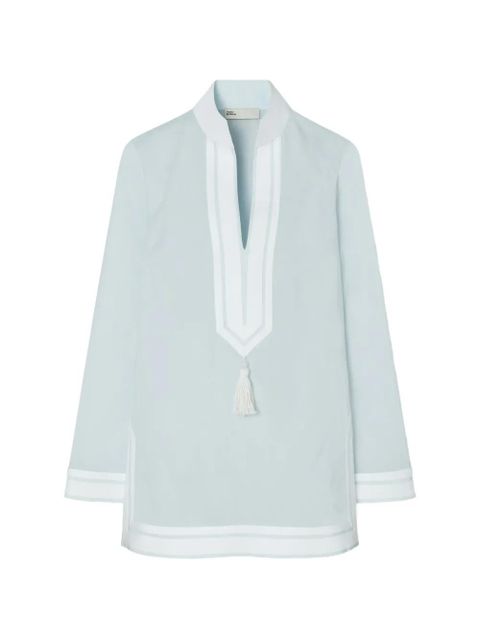 Tory Burch cotton Tory tunic - Blue - zdjęcie produktu nr 1