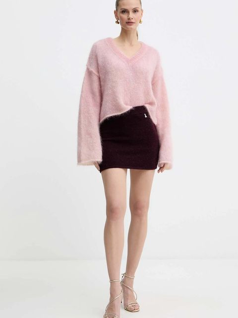 Pinko sweter z dodatkiem moheru kolor różowy lekki 105945 A2YF