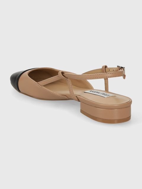 Steve Madden baleriny skórzane Belinda kolor beżowy z odkrytą piętą SM11002823