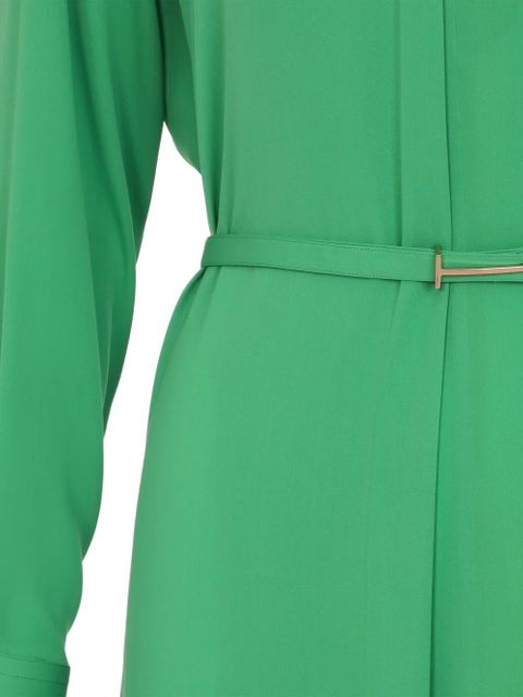 TOM FORD tie-neck belted midi dress - Green