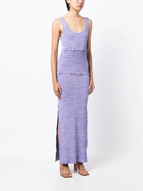 Christopher Esber buttoned-panel knit dress - Purple