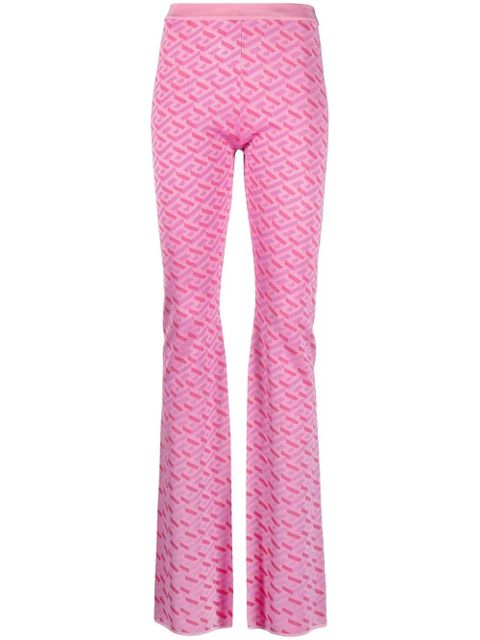 Versace La Greca jacquard flared trousers - Pink - zdjęcie produktu nr 1