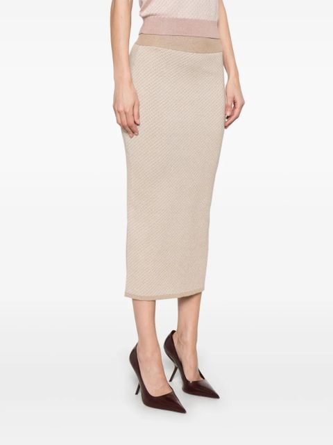 FENDI FF midi skirt - Neutrals