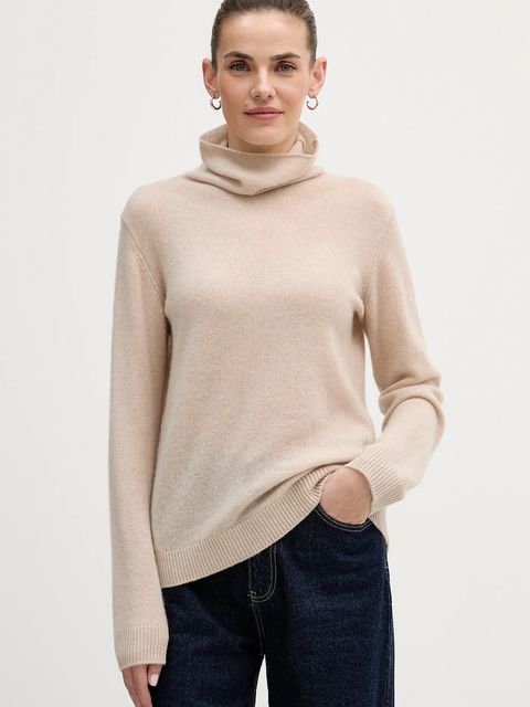 Joop! sweter kaszmirowy kolor beżowy lekki z golfem 30043675 - zdjęcie produktu nr 1