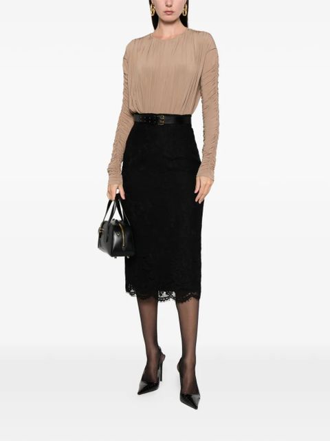Dolce & Gabbana lace-trim midi skirt - Black - zdjęcie produktu nr 2
