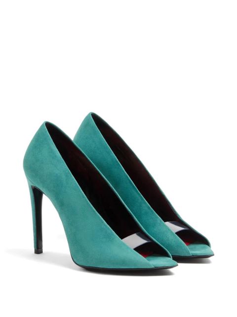 Valentino Garavani open-Toe révélé suede pumps 105mm - Blue - zdjęcie produktu nr 2