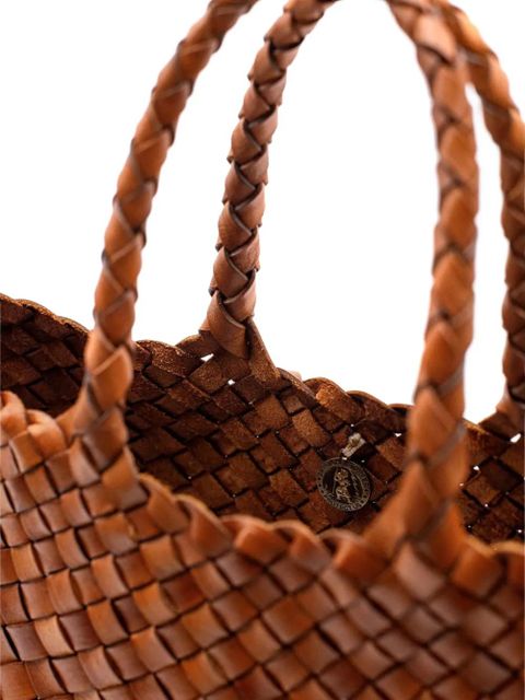 DRAGON DIFFUSION small Santa Croce woven tote bag - Brown