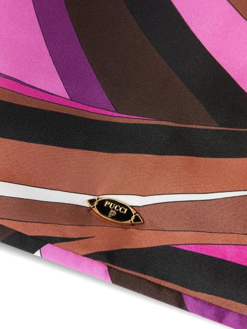 PUCCI Iride-print silk scarf - Brown