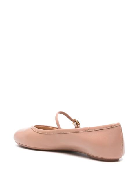 Gianvito Rossi Carla leather ballerina shoes - Neutrals