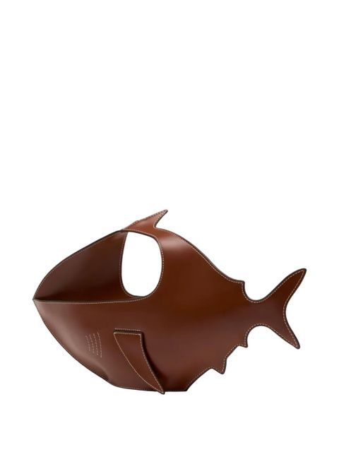 STAUD Shark leather tote bag - Brown - zdjęcie produktu nr 2