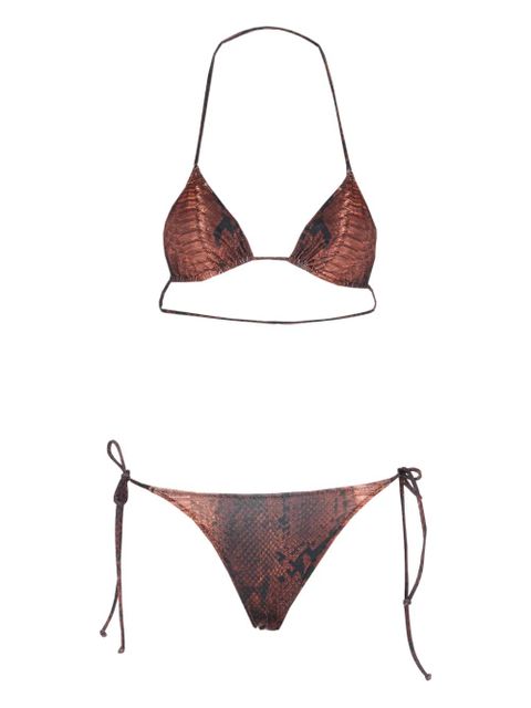 Jean Paul Gaultier printed bikini - Brown