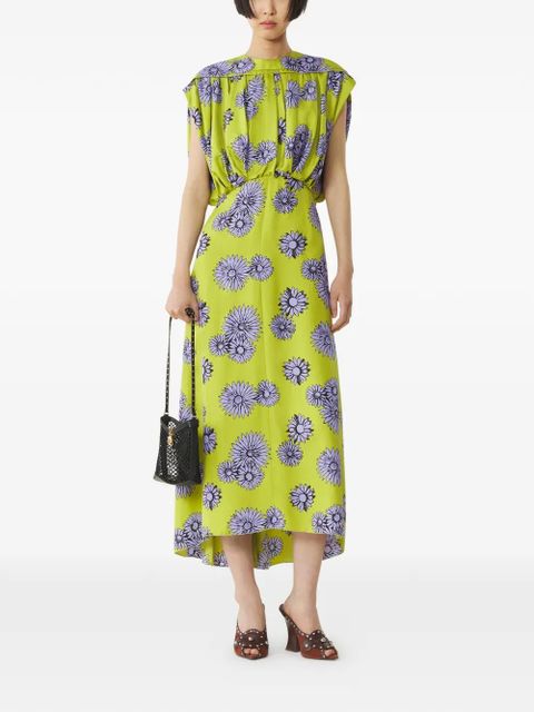 Lanvin floral-pattern sleeveless midi dress - Green - zdjęcie produktu nr 2