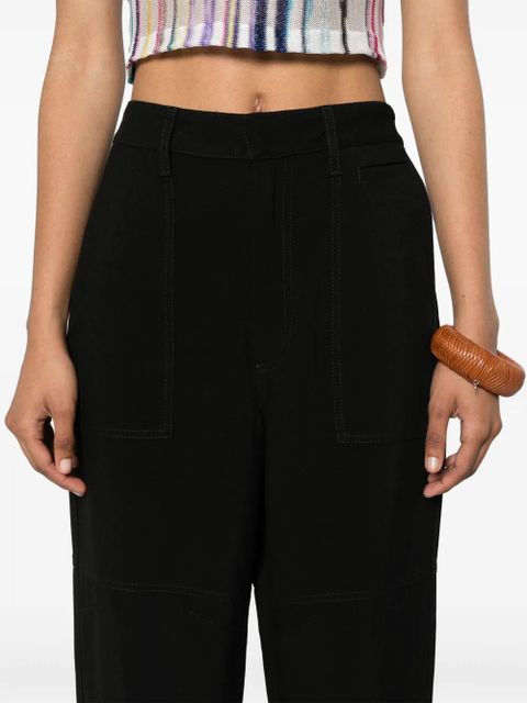 LOEWE Anagram-tab tapered trousers - Black