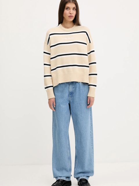 Guess Jeans sweter bawełniany kolor beżowy lekki W4BR09 Z3HM1