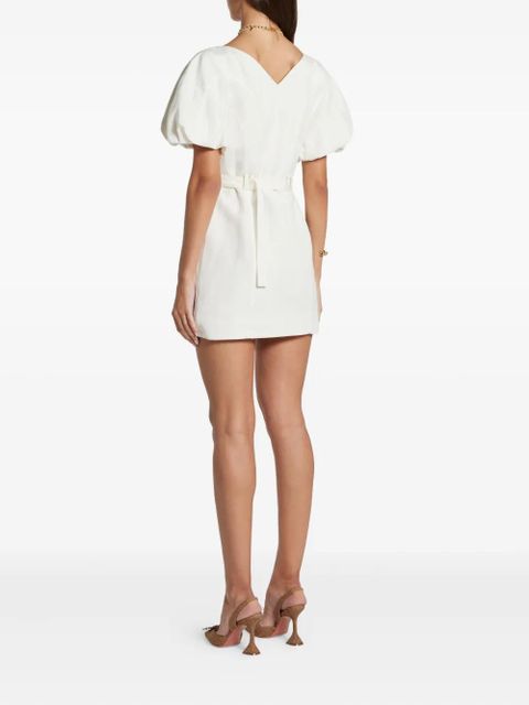 Aje puff-sleeves buttoned-front mini day dress - White