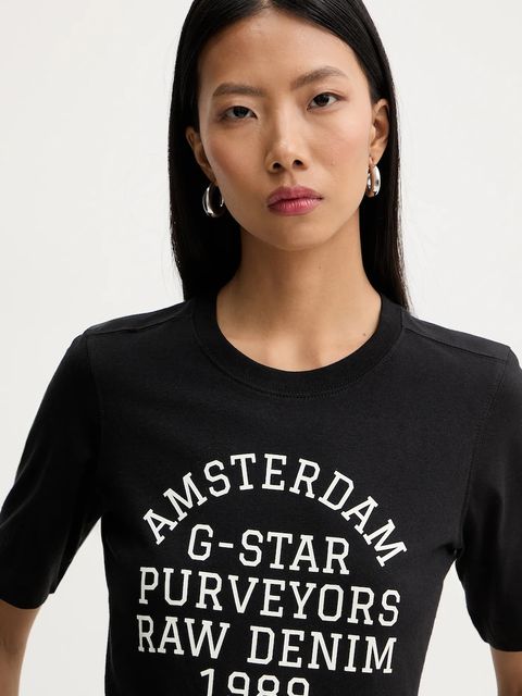 G-Star t-shirt bawełniany damski kolor czarny D27104-336