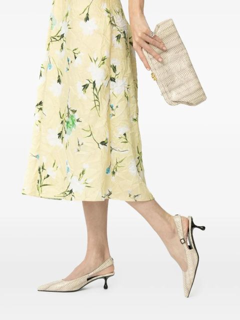 Jimmy Choo 50mm snakeskin-texture slingback pumps - ROCCIA