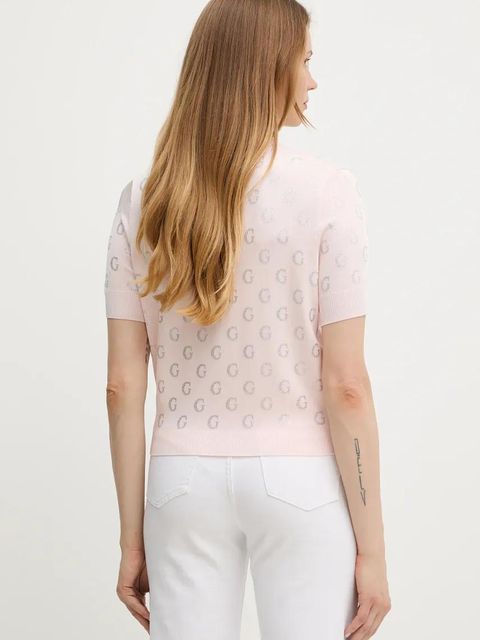 Guess t-shirt JASMINE damski kolor różowy W5GR05 Z3D60 - zdjęcie produktu nr 2