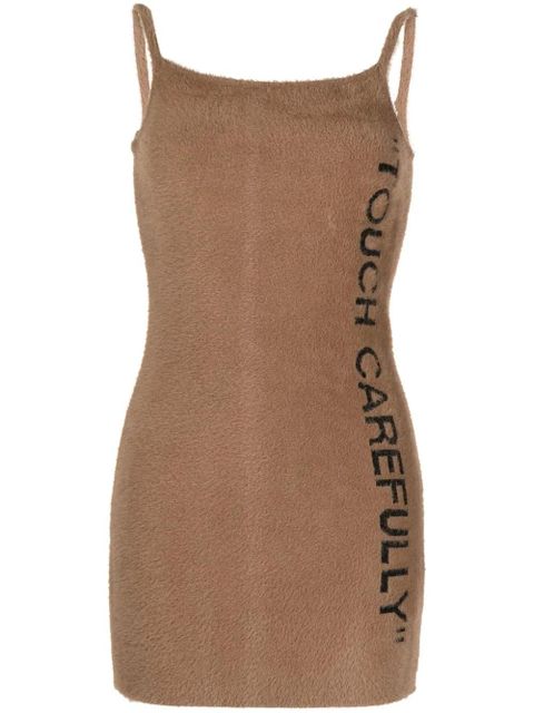 Off-White Quote pencil mini dress - Brown - zdjęcie produktu nr 1