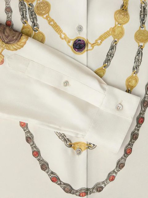 Versace printed silk twill shirt - Neutrals