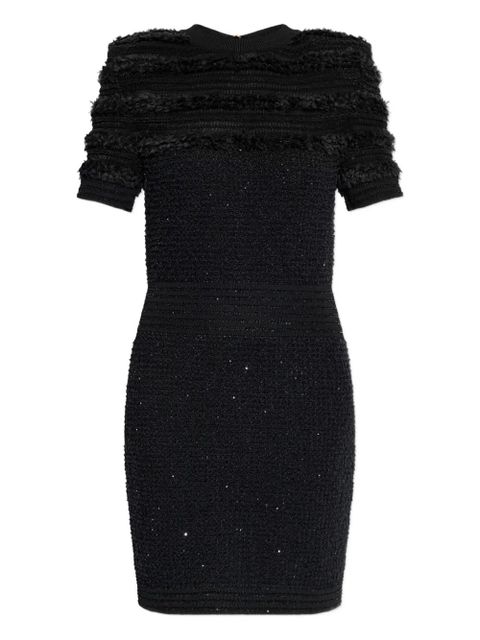 Balmain textured short-sleeve dress - Black - zdjęcie produktu nr 1