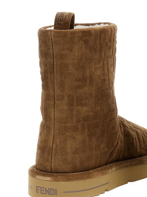 FENDI FF-motif boots - Brown