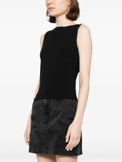 Reformation Dusk boat-neck top - Black