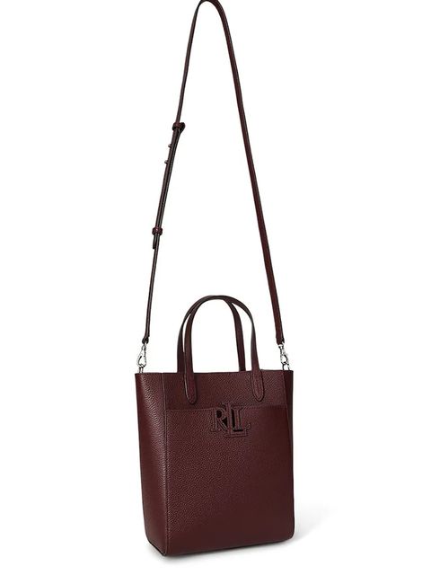 Lauren Ralph Lauren torebka skórzana kolor bordowy 431966760