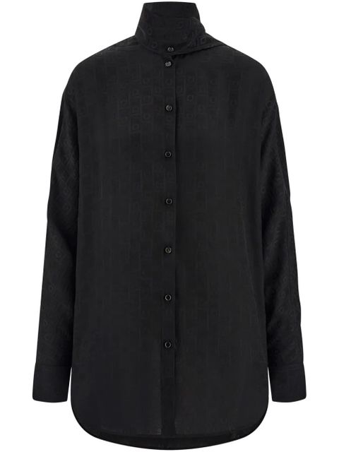Ferragamo sash-collar silk blouse - Black - zdjęcie produktu nr 1