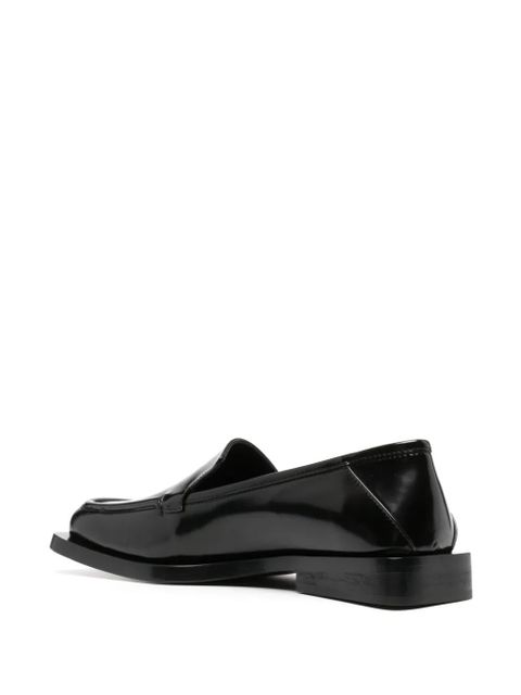 The Attico Micol asymmetric-toe leather loafers - Black