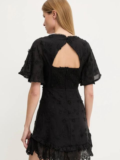 Answear.LAB sukienka bawełniana kolor czarny mini rozkloszowana - zdjęcie produktu nr 2