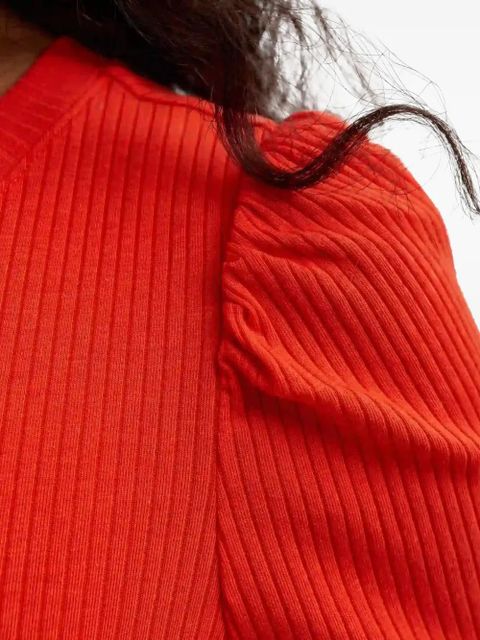 Lauren Ralph Lauren puff-sleeve ribbed top - Orange
