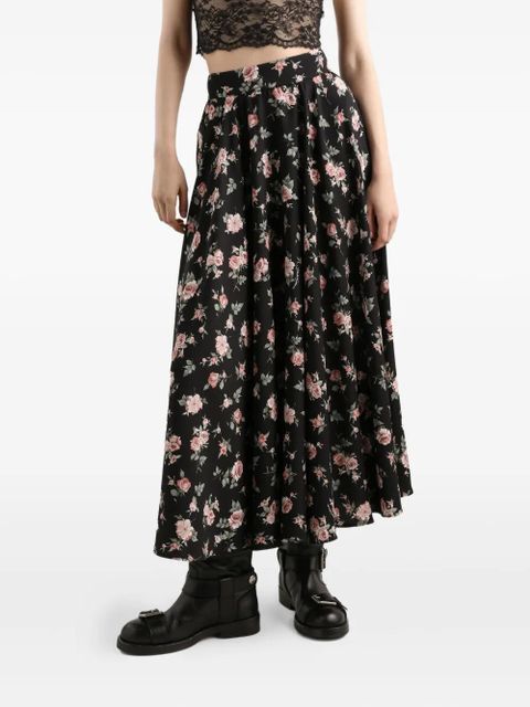 Dolce & Gabbana floral-print midi skirt - Black