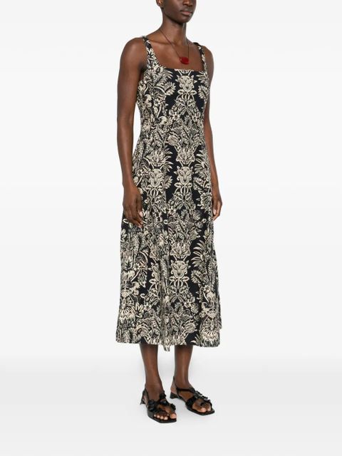 Ulla Johnson Natalia floral midi dress - Black